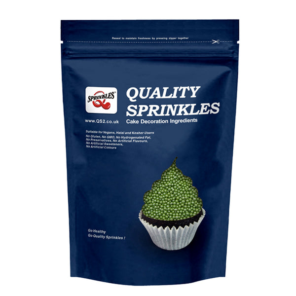 Shimmer Green Nonpareils - No Dairy Nut Free Sprinkles Cake Decoration