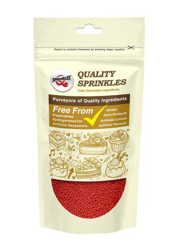 Red Nonpareils - Soy Free Natural Ingredient Sprinkles Cake Decoration