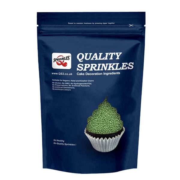 Green Nonpareils - Nut Free Kosher Certified Sprinkles Cake Decoration