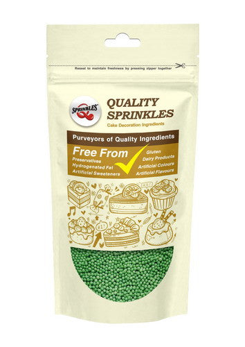 Green Nonpareils - Nut Free Kosher Certified Sprinkles Cake Decoration