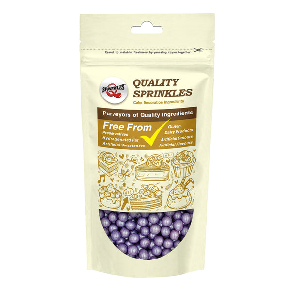 Shimmer Purple 8mm Pearls - No Nut Natural Ingredient Kosher Sprinkles