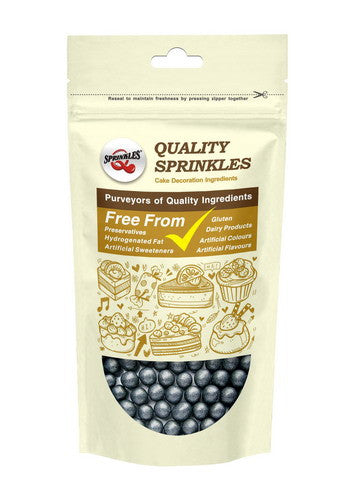 Shimmer Black 8mm Pearls - No Soya Natural Ingredients Vegan Sprinkles