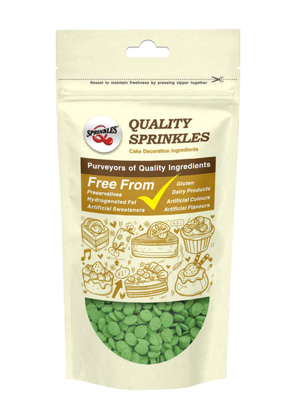 Green Confetti Sequins - Halal Certified Natural Ingredients Sprinkles