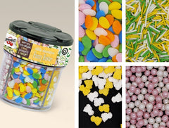 Easter Funny - Soya Free 4 cell shaker Vegan Sprinkles Cake Decoration (Top 14 Allergen Free, Naturally Sourced Ingredients, Plant-based, Clean Label Free From GMO, Hydrogenated Fat, Palm oil, BRC, Kosher, Halal & FDA)