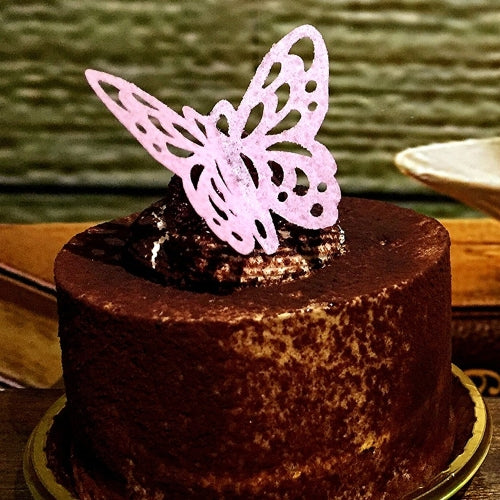 Edible Wafer Lace Pink Butterfly - Soya Free Clean Label Cake Decor