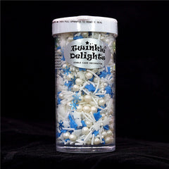 Frozen World - Gluten Free Halal Certified Christmas Sprinkles Medley (Top 14 Allergen Free, Naturally Sourced Ingredients, Plant-based, Clean Label Free From GMO, Hydrogenated Fat, Palm oil, Vegan, BRC, Kosher & FDA)