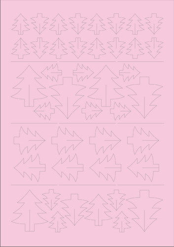 Precut Edible Wafer 3D Pink Christmas Tree - Nuts Free Cake Decoration