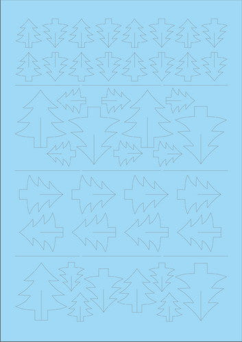 Precut Edible Wafer 3D Blue Christmas Tree - No Dairy Vegan Cake Decor