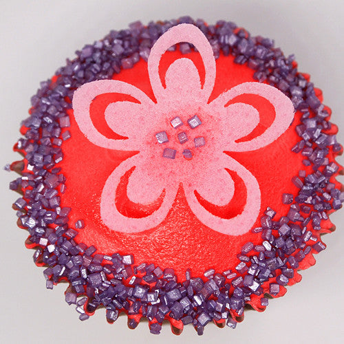 Edible Dark Pink Wafer Paper Lace Flower - Non GMO Cake Decoration