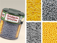 Holiday - Non Gluten Kosher Certified Christmas Sprinkles Cake Decor (Top 14 Allergen Free, Naturally Sourced Ingredients, Plant-based, Clean Label Free From GMO, Hydrogenated Fat, Palm oil, Vegan, BRC, Halal & FDA)