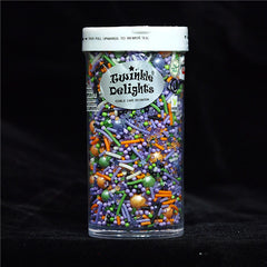 Spooky Shadow - Nut Free Kosher Certified Clean Lable Sprinkles Medley (Top 14 Allergen Free, Naturally Sourced Ingredients, Plant-based, Free From GMO, Hydrogenated Fat, Palm oil, Vegan, BRC, Halal & FDA)
