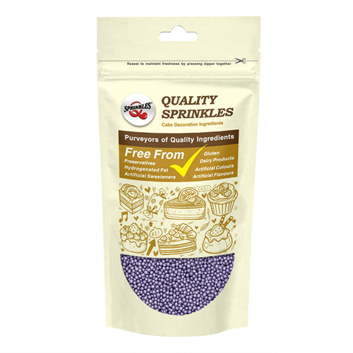 Shimmer Purple Nonpareils - Dairy Free Soya Free Sprinkles 4 Cakes