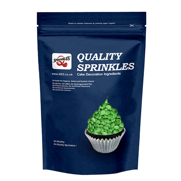 Green Confetti Sequins - Halal Certified Natural Ingredients Sprinkles