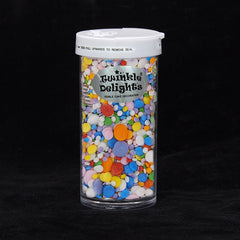 Lovely Sequins - Dairy Free Halal Certified Sprinkles Medley For Cake (Top 14 Allergen Free, Naturally Sourced Ingredients, Plant-based, Clean Label Free From GMO, Hydrogenated Fat, Palm oil, Vegan, BRC, Kosher & FDA)