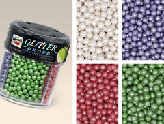 Glitter Drops - GMO Free Natural Ingredients Sprinkles 4 Cells Shaker (Top 14 Allergen Free, Plant-based, Clean Label, Hydrogenated Fat, Palm oil, Certified Vegan, BRC, Kosher, Halal & FDA)