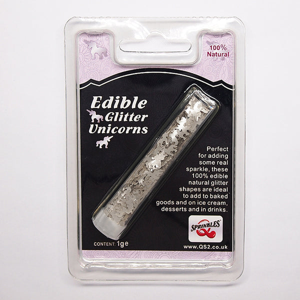 Silver Glitter Unicorns - No Gluten Clean Label Edible Decoration
