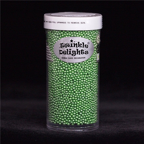 Shimmer Green Nonpareils - No Dairy Nut Free Sprinkles Cake Decoration
