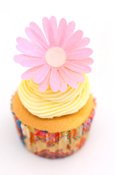 3D Edible Wafer Paper Pink Double Daisy - No Dairy No Nut Cake Decor