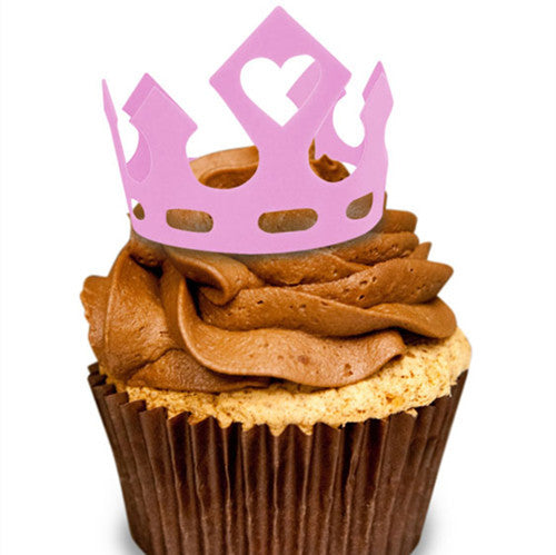 3D DIY Edible Wafer Pink Crown - GMO Free Clean Label Cake Decoration