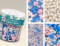Little Ones - Gluten Free Nuts Free Sprinkles 4 cell shaker For Cake (Top 14 Allergen Free, Naturally Sourced Ingredients, Plant-based, Clean Label Free From GMO, Hydrogenated Fat, Palm oil, Certified Vegan, BRC, Kosher, Halal & FDA)