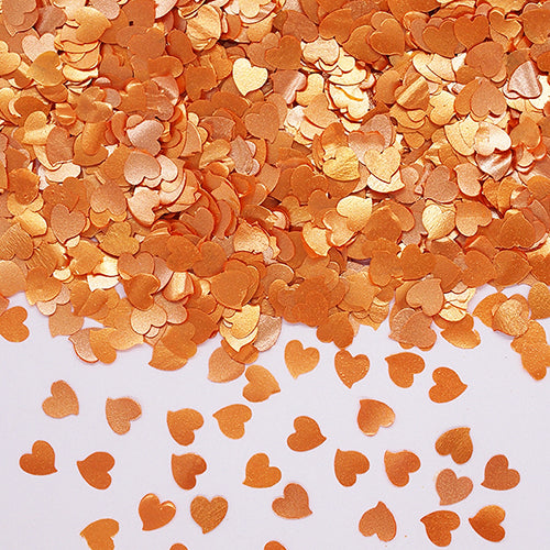 Orange Glitter Hearts - Gluten Free Clean Label Edible Decoration