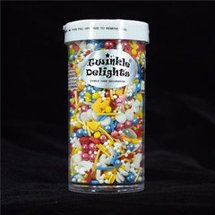 Ships Ahoy - Soya Free Clean Label Sprinkles Medley Cake Decoration (Top 14 Allergen Free, Naturally Sourced Ingredients, Plant-based, Free From GMO, Hydrogenated Fat, Palm oil, Certified Vegan, BRC, Kosher, Halal & FDA)