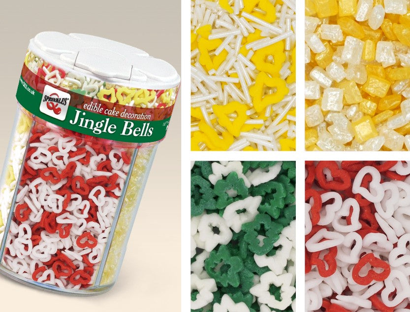 Jingle Bell - Non GMO Halal Certified Sprinkles 4 cell shaker For Cake