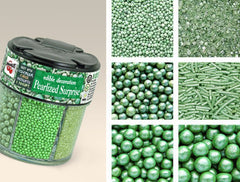 Pearlized Green 6 in 1 shaker - Non-Gluten Vegan Sprinkles Cake Decor (Top 14 Allergen Free, Naturally Sourced Ingredients, Plant-based, Clean Label Free From GMO, Hydrogenated Fat, Palm oil, BRC, Kosher, Halal & FDA)