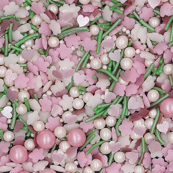 Pink Glitter Flowers - Sugar Free Kosher Certified Edible