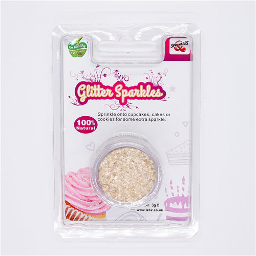 Ivory Glitter Sparkles - No Soya Non GMOs Vegan Edible Decoration