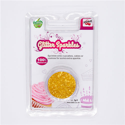 Yellow Glitter Sparkles - Nuts Free Kosher Certified Edible Decoration