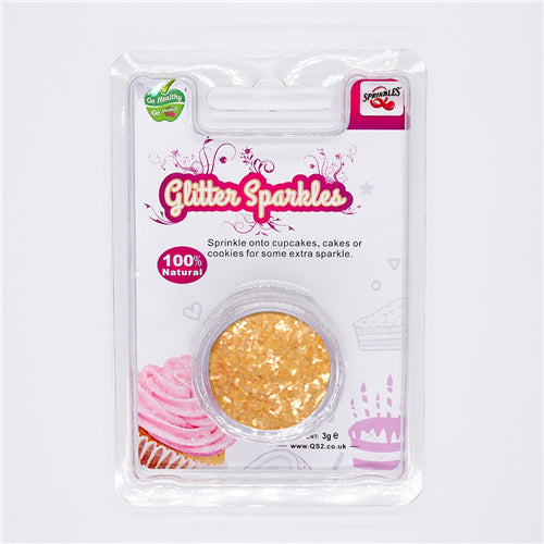 Pastel Peach Glitter Sparkles - Nuts Free Halal Edible Decoration