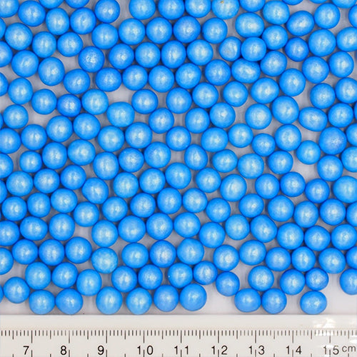 Shimmer Blue 6mm Pearls - Soya Free Halal Certified Sprinkles For Cake