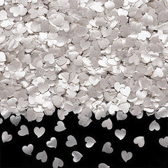 White Glitter Hearts - Dairy Free Nuts Free Vegan Edible Decoration (Top 14 Allergen Free, Naturally Sourced Ingredients, Plant-based, Clean Label Free From GMO, Hydrogenated Fat, Palm oil, BRC, Kosher, Halal & FDA)
