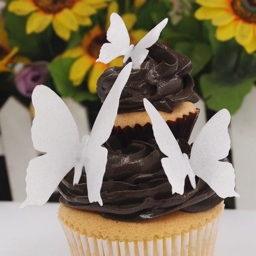 Edible Wafer White Butterfly - Nuts Free Clean Lable Cake Decoraiton