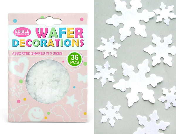 Precut Edible Wafer White Snowflake - Dairy Free Vegan Cake Decoration