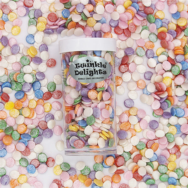 Shimmer Rainbow Confetti 8MM Big Sequins - No Soy Sprinkles Cake Decor