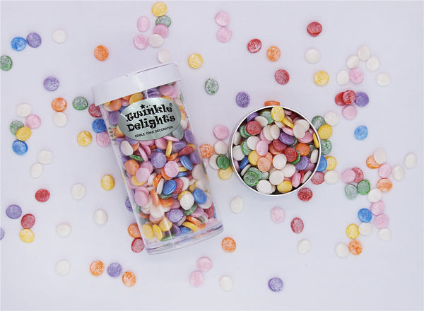 Shimmer Rainbow Confetti 8MM Big Sequins - No Soy Sprinkles Cake Decor