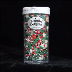 Holly Berry - No Gluten No Dairy Clean Lable Sprinkles Mix Cake Decor (Top 14 Allergen Free, Naturally Sourced Ingredients, Plant-based, Free From GMO, Hydrogenated Fat, Palm oil, Certified Vegan, BRC, Kosher, Halal & FDA)