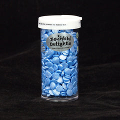 Shimmer Blue Confetti 8MM Big Sequins - Natural Ingredients Sprinkles (Top 14 Allergen Free, Plant-based, Clean Label Free From GMO, Hydrogenated Fat, Palm oil, Certified Vegan, BRC, Kosher, Halal & FDA)