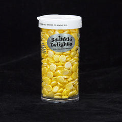 Shimmer Yellow Confetti 8MM Big Sequins - No Soya Sprinkles Cake Decor (Top 14 Allergen Free, Naturally Sourced Ingredients, Plant-based, Clean Label Free From GMO, Hydrogenated Fat, Palm oil, Certified Vegan, BRC, Kosher, Halal & FDA)