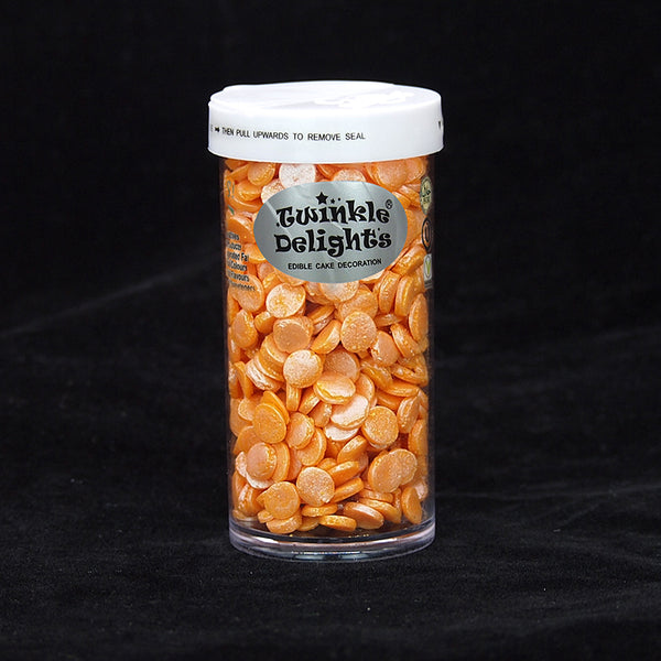 Shimmer Orange Confetti 8MM Big Sequins - Dairy Free Vegan Sprinkles