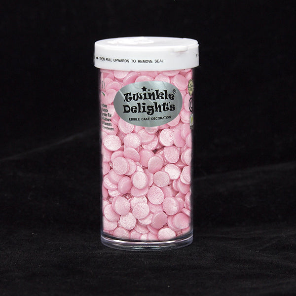 Shimmer Pink Confetti 8MM Big Sequins - Non Gluten Sprinkles For Cake