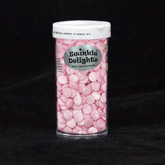 Shimmer Pink Confetti 8MM Big Sequins - Non Gluten Sprinkles For Cake (Top 14 Allergen Free, Naturally Sourced Ingredients, Plant-based, Clean Label Free From GMO, Hydrogenated Fat, Palm oil, Certified Vegan, BRC, Kosher, Halal & FDA)