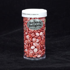 Shimmer Red Confetti 8MM Big Sequins - Kosher Certified Sprinkles (Top 14 Allergen Free, Naturally Sourced Ingredients, Plant-based, Clean Label Free From GMO, Hydrogenated Fat, Palm oil, Vegan, BRC, Halal & FDA)
