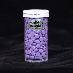 Purple Confetti 8MM Big Sequins - Kosher Certified Sprinkles For Cake (Top 14 Allergen Free, Naturally Sourced Ingredients, Plant-based, Clean Label Free From GMO, Hydrogenated Fat, Palm oil, Vegan, BRC, Halal & FDA)
