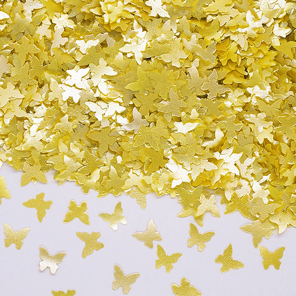 Yellow Glitter Butterflies - No Gluten Nuts Free Edible Decorations