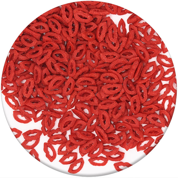 Red Confetti Lip - Soya Free Clean Label Sprinkles Cake Decorations