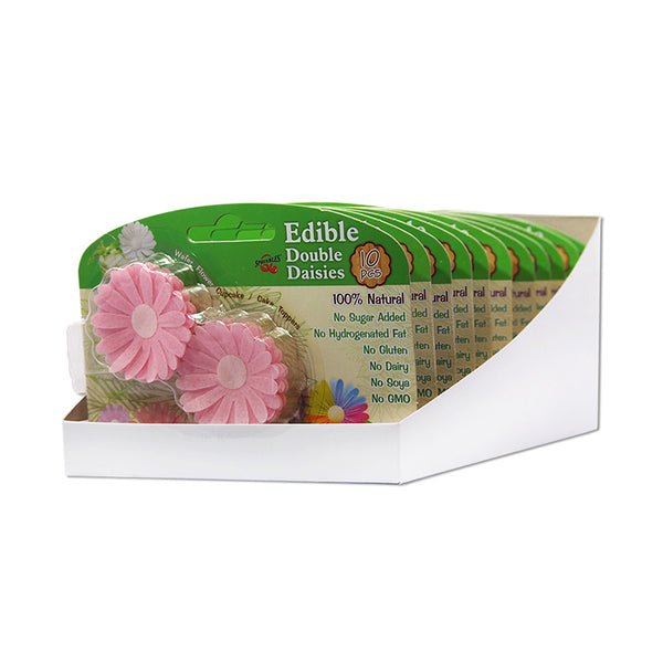 3D Edible Wafer Paper Pink Double Daisy - No Dairy No Nut Cake Decor