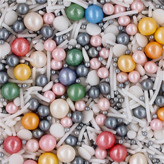 Baubles - Dairy Free Soya Free Clean Lable Christmas Sprinkles Medley (Top 14 Allergen Free, Naturally Sourced Ingredients, Plant-based, Free From GMO, Hydrogenated Fat, Palm oil, Certified Vegan, BRC, Kosher, Halal & FDA)